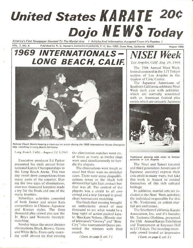 08/69 United States Karate Dojo News Today Newspaper